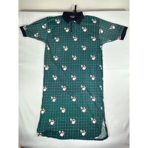 Roundtree & Yorke Nightshirt Mens Christmas Santa Plaid Green L/XL